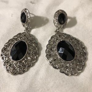 Black and Silver earrings. Dressy!
